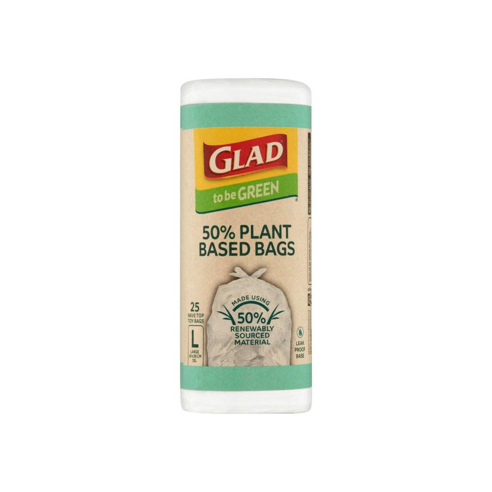 Glad To Be Green Plant Based Kitchen Bags Large - 25 pack