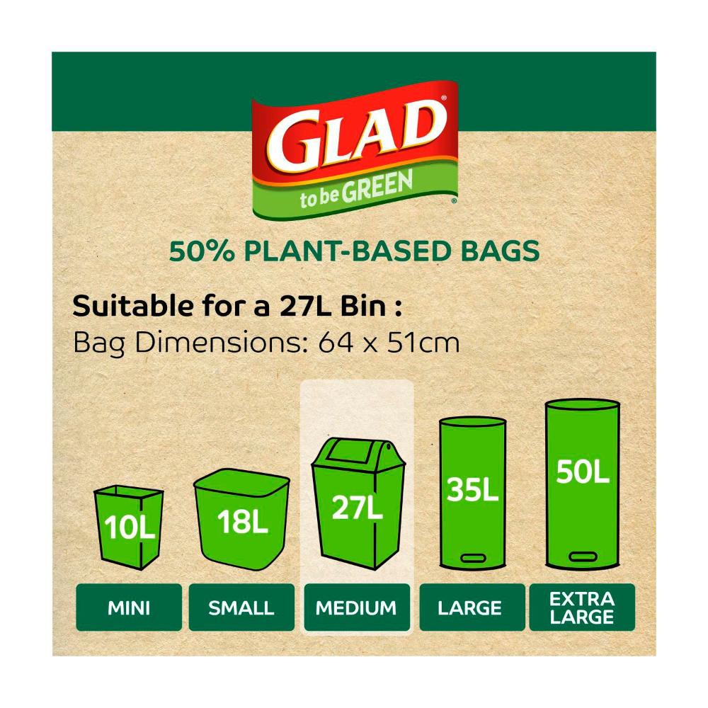 Glad To Be Green Plant Based Kitchen Bags Medium - 30 pack