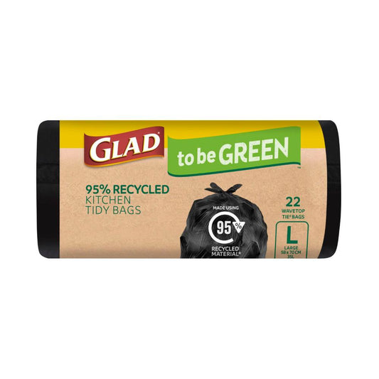 Glad To Be Green Recyed Kitchen Tidy Bags Large - 22 pack