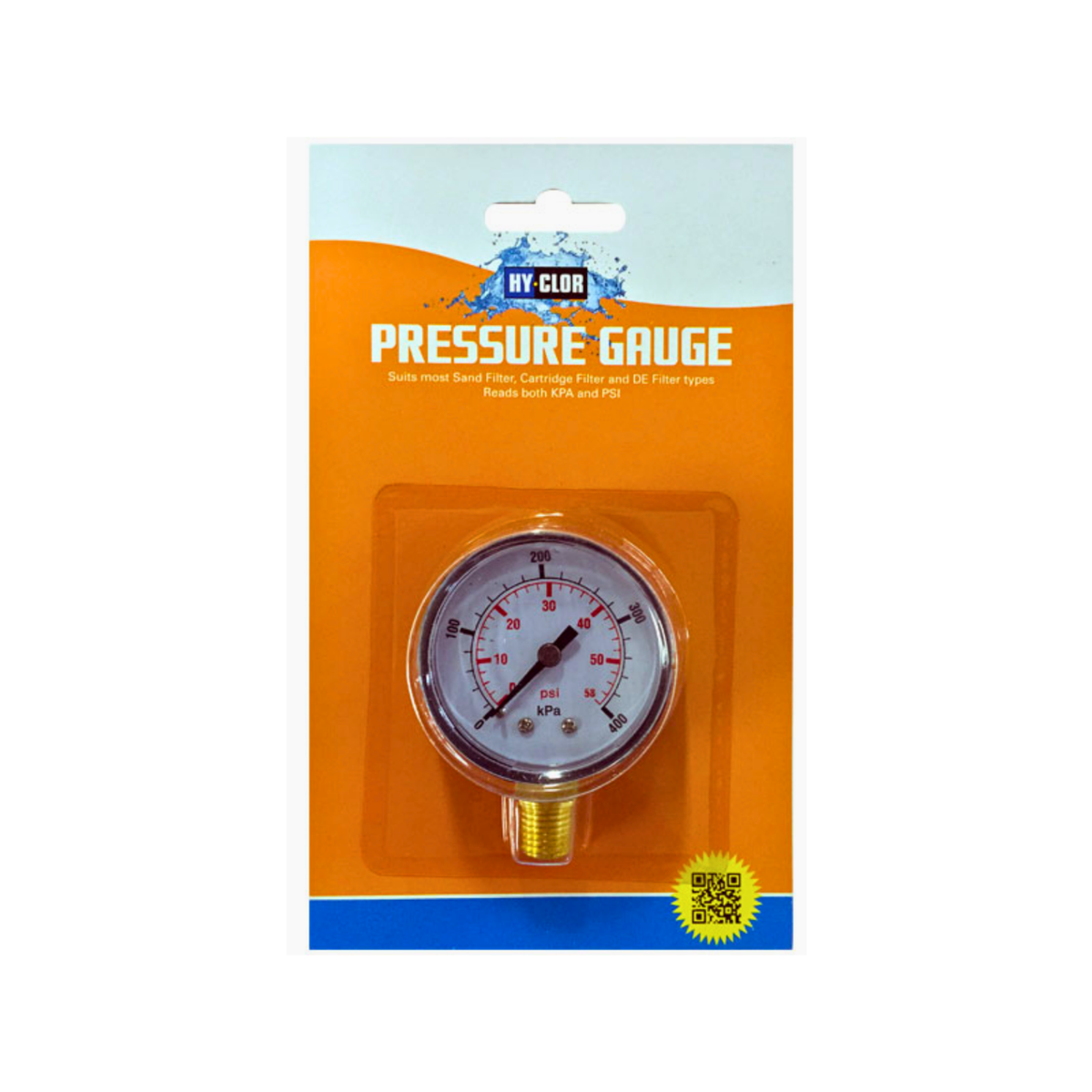 Hy Clor Pool Pressure Gauge - 50mm x 170mm - UV Resistant Plastics