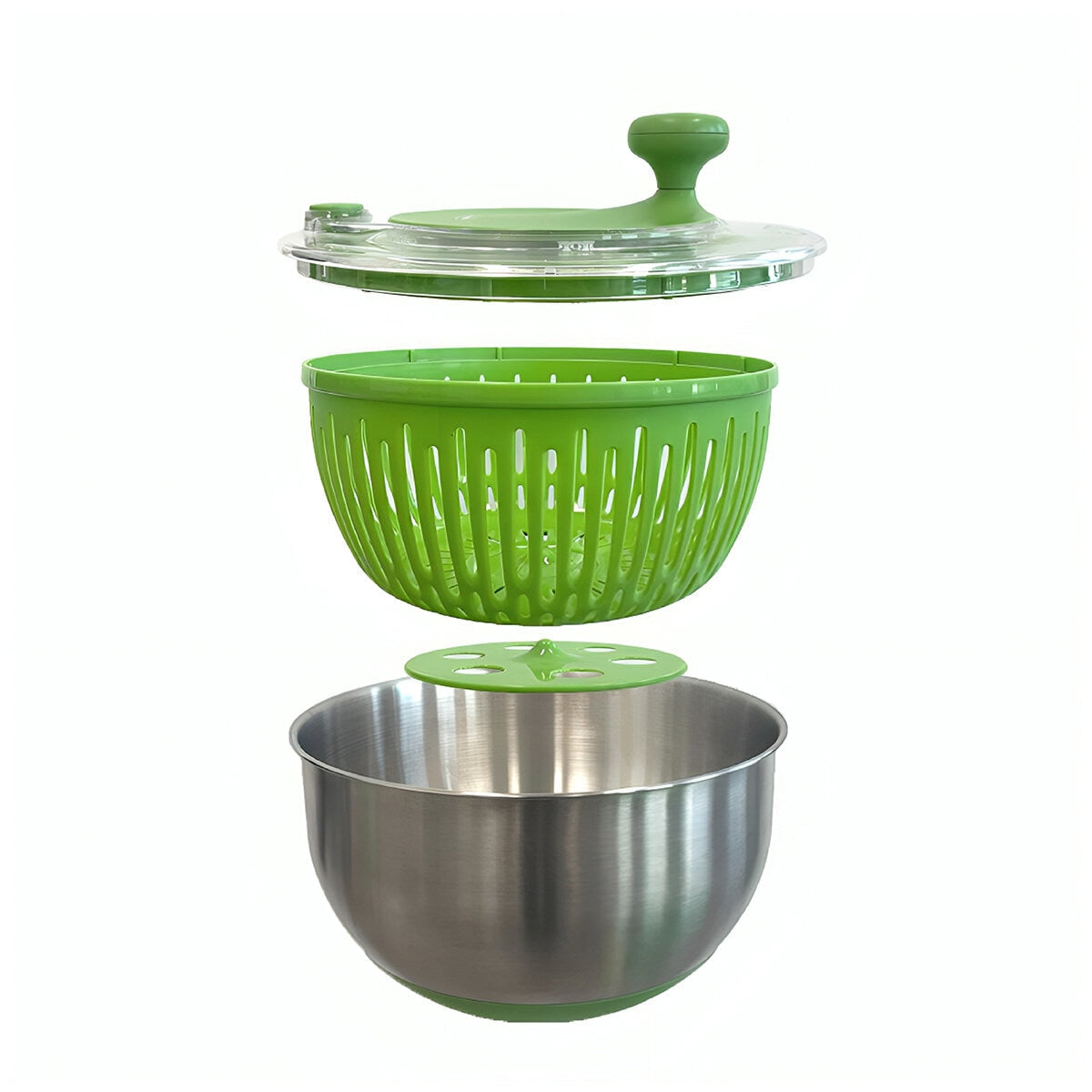 Rollkitchen Stainless Steel Salad Spinner RS-406DBS Green 4.5L