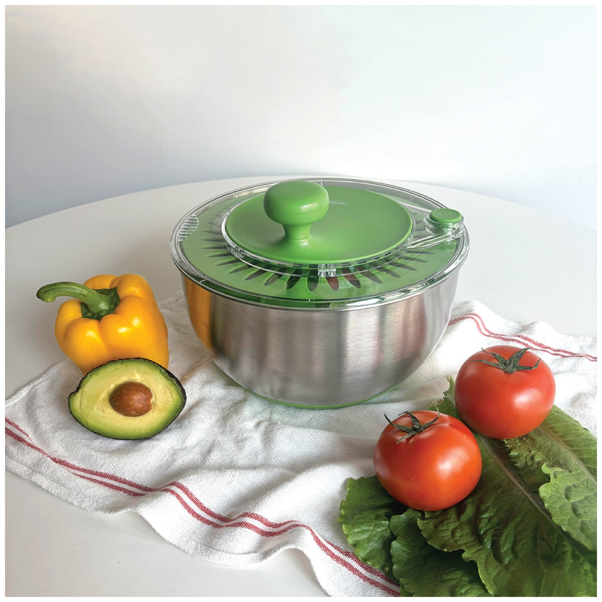 Rollkitchen Stainless Steel Salad Spinner RS-406DBS Green 4.5L