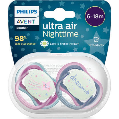 Avent Night Time Soother 6-18m 2 Pack