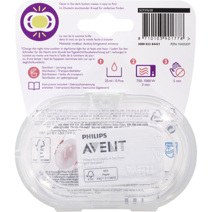 Avent Night Time Soother 6-18m 2 Pack