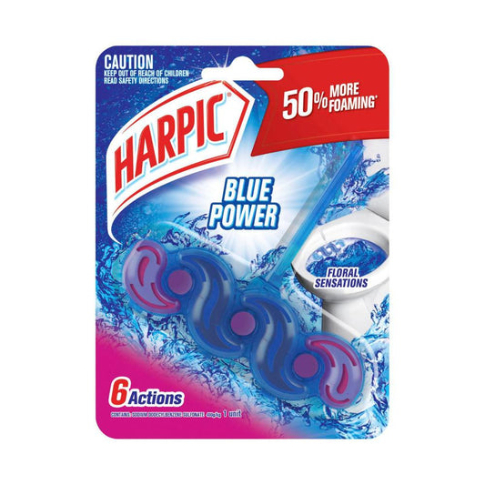 Harpic Blue Power Rim Block Floral Sensations Toilet Cleaner - 39g