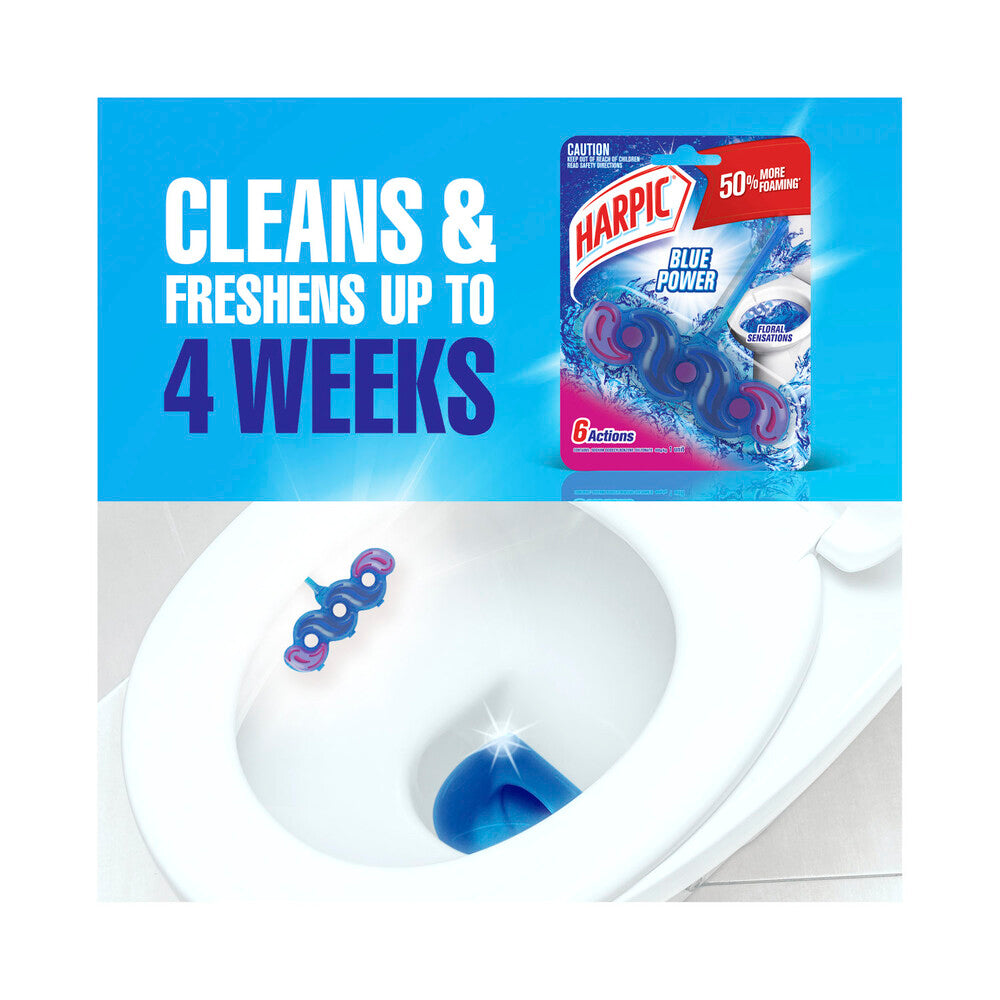 Harpic Blue Power Rim Block Floral Sensations Toilet eaner - 39g