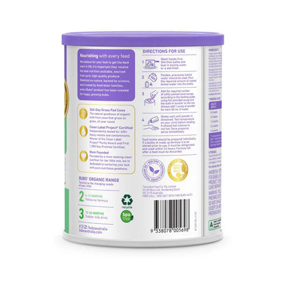 Bubs Organic Grass Fed Formula Stage 1 - 800g