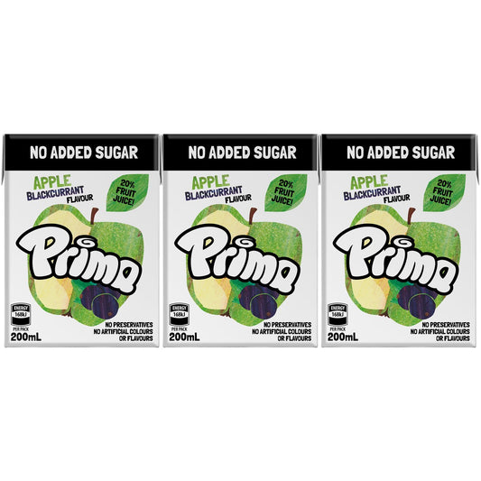 Prima No Added Sugar Drink Apple Blackcurrant 6 X200ml