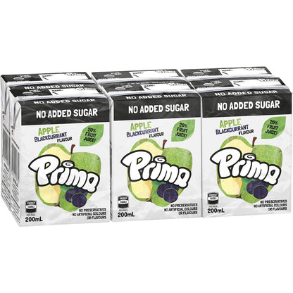 Prima No Added Sugar Drink Apple Blackcurrant 6 X200ml