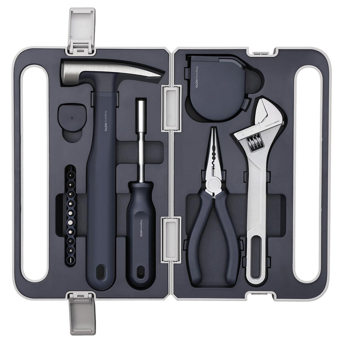 Hoto Household Tool Kit QWSGJ002 Grey Portable Abs Steel