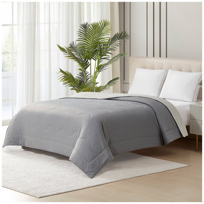 Hotel Grand EternaCool King Cooling Comforter, Grey, Lightweight, Machine Washable