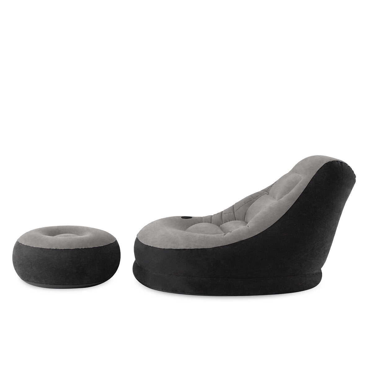 Intex Ultra Lounge Inflatable Chair with Ottoman Compact Grey/Black