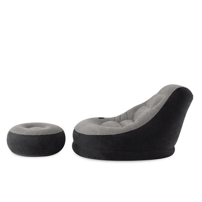 Intex Ultra Lounge Inflatable Chair with Ottoman Compact Grey/Black