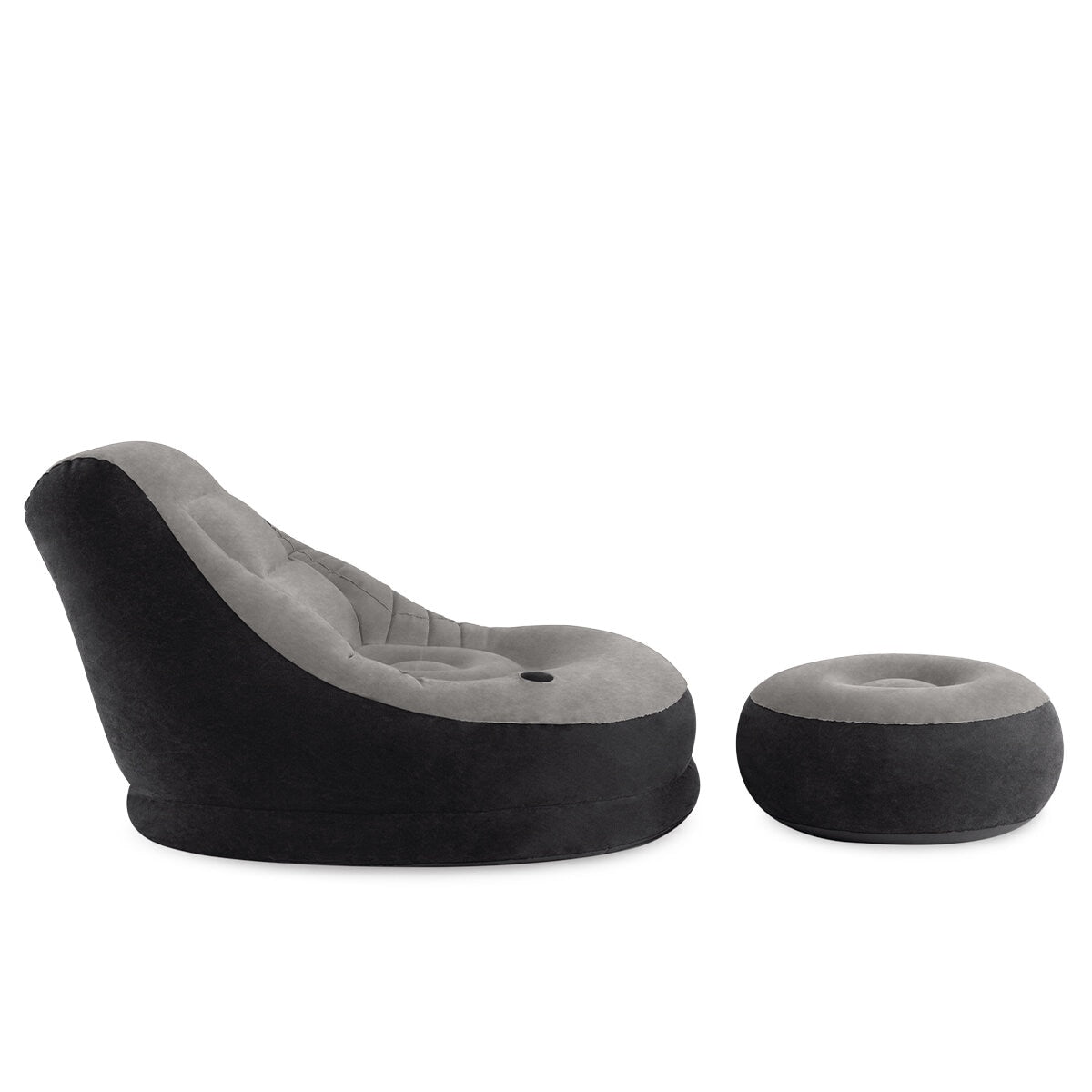 Intex Ultra Lounge Inflatable Chair with Ottoman Compact Grey/Black