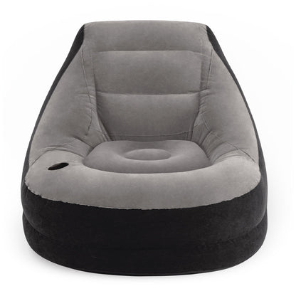Intex Ultra Lounge Inflatable Chair with Ottoman Compact Grey/Black