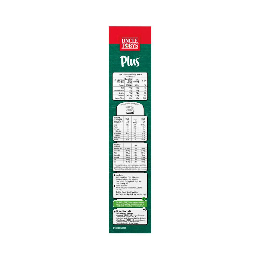 Uncle Tobys Plus Fibre Breakfast Cereal - 430g