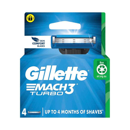 Gillette Mach3 Turbo Razor Cartridge - 4 pack