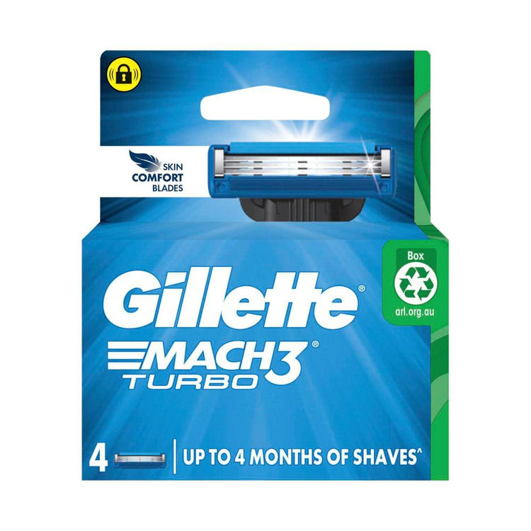 Gillette Mach3 Turbo Razor Cartridge - 4 pack