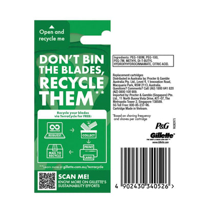 Gillette Mach3 Turbo Razor Cartridge - 4 pack