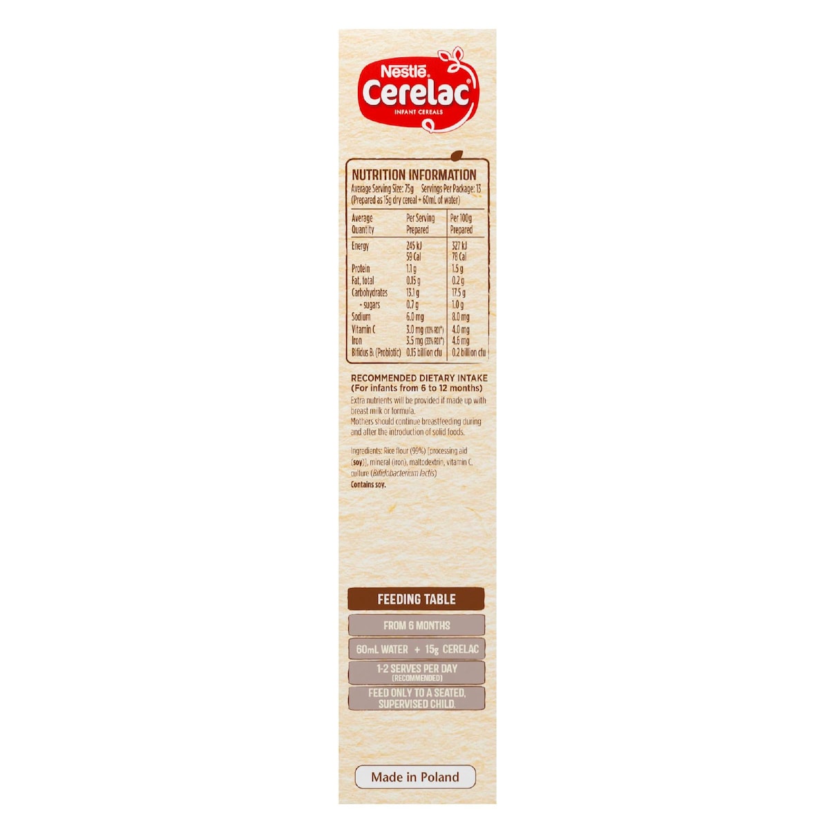 Nestle Cerelac Baby Rice Cereal 6m+ 200g