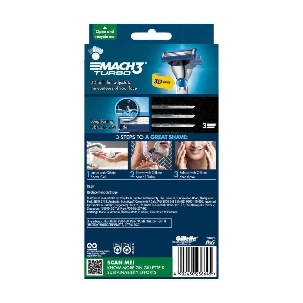 Gillette Mach3 3d Turbo Razor - 1 each