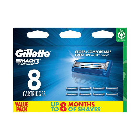 Gillette Mach3 Turbo 3d Cartridge - 8 Pack