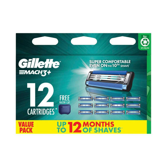 Gillette Mach3+ Razor Cartridge - 12 pack