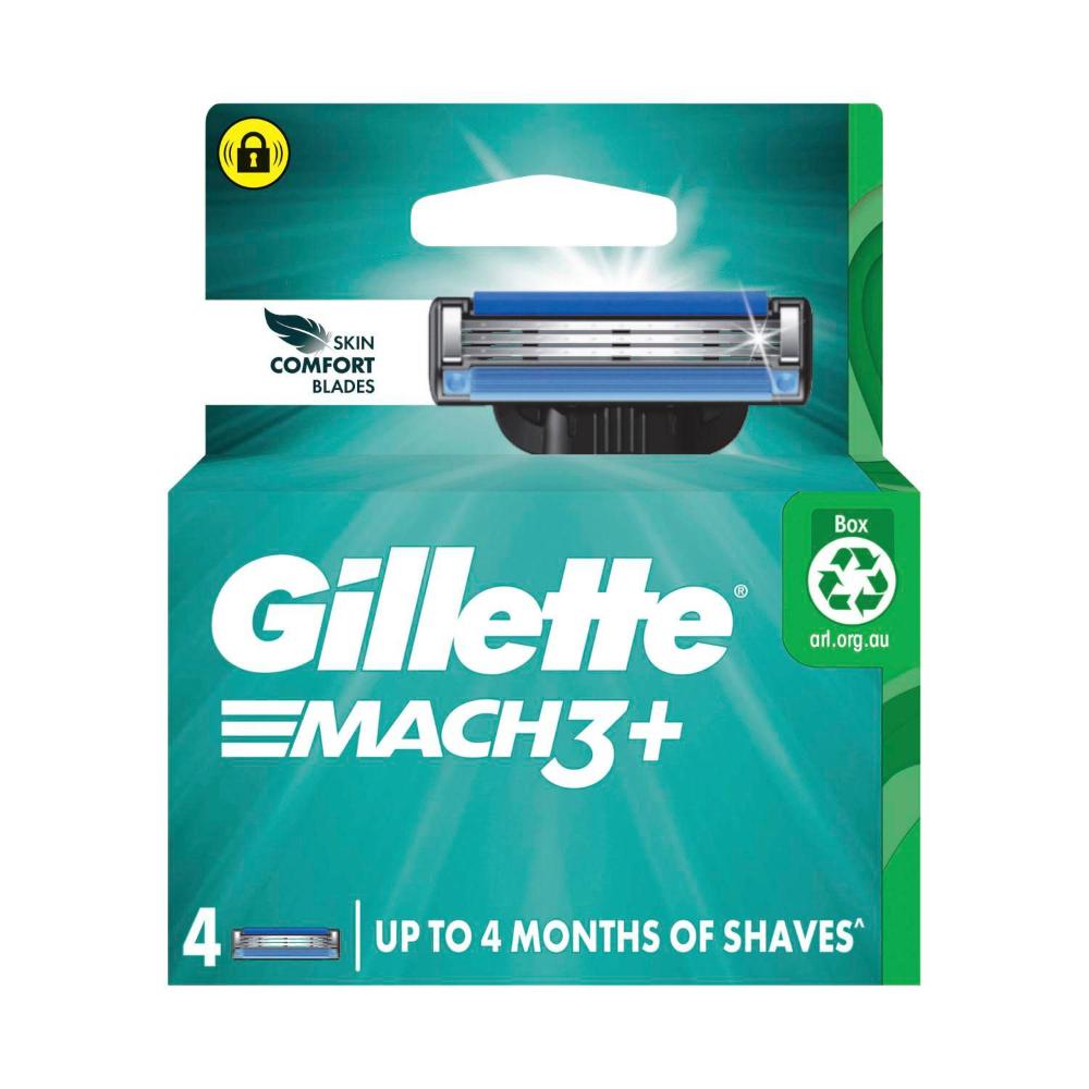 Gillette Mach3+ Razor Cartridge - 4 pack