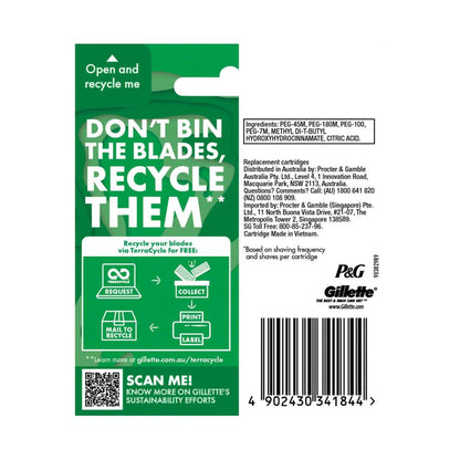 Gillette Mach3+ Razor Cartridge - 4 pack