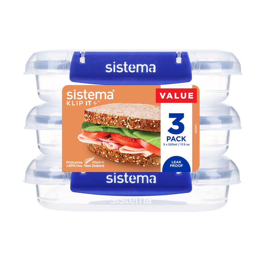 Sistema Klip It Plus Containers 520ml - 3 Pack