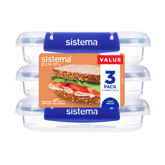 Sistema Klip It Plus Containers 520ml - 3 Pack