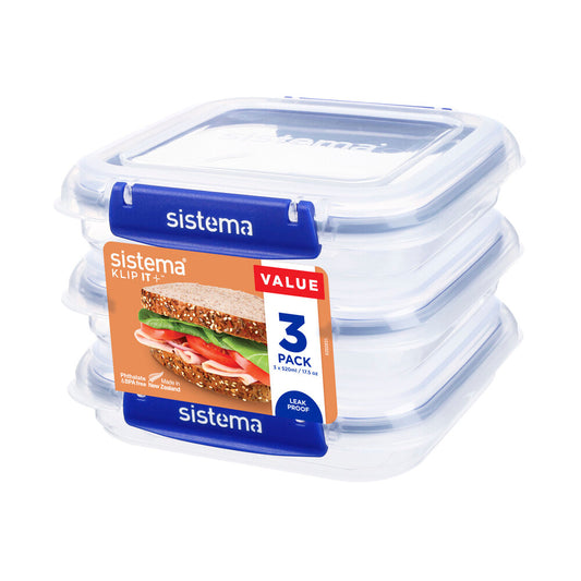 Sistema Klip It Plus Containers 520ml - 3 Pack