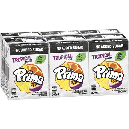 Prima No Added Sugar Drink Tropical 6 X200ml