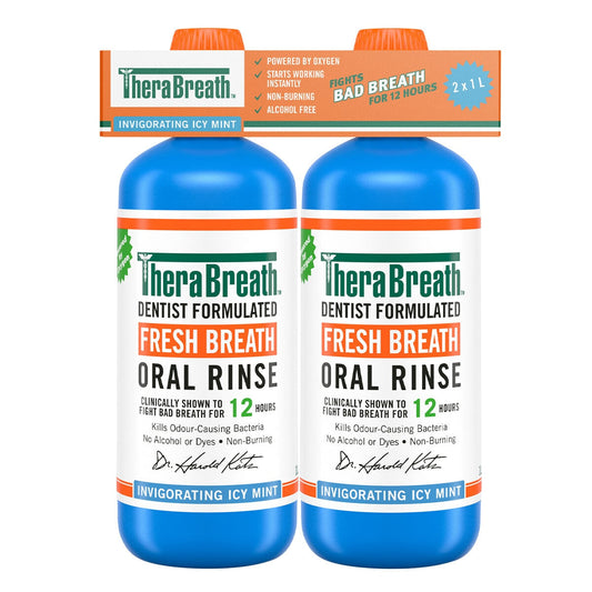 Therabreath Icy Mint Alcohol-Free Oral Rinse 2 x 1L