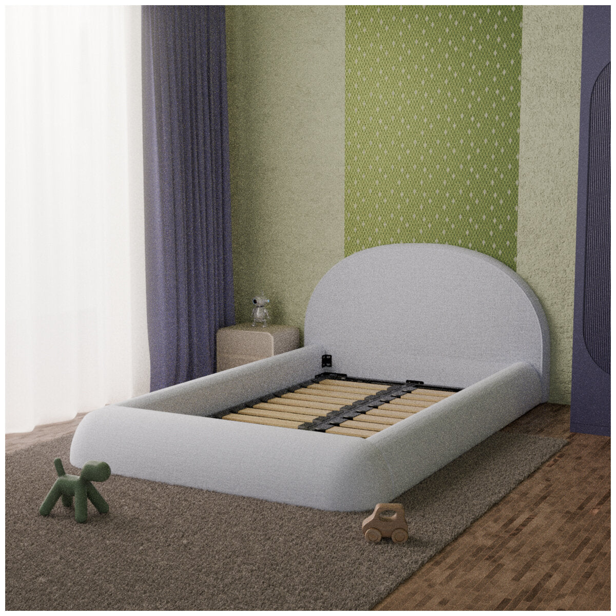 Aesthetik Kids King Single Upholstered Bed AK642524Z Grey
