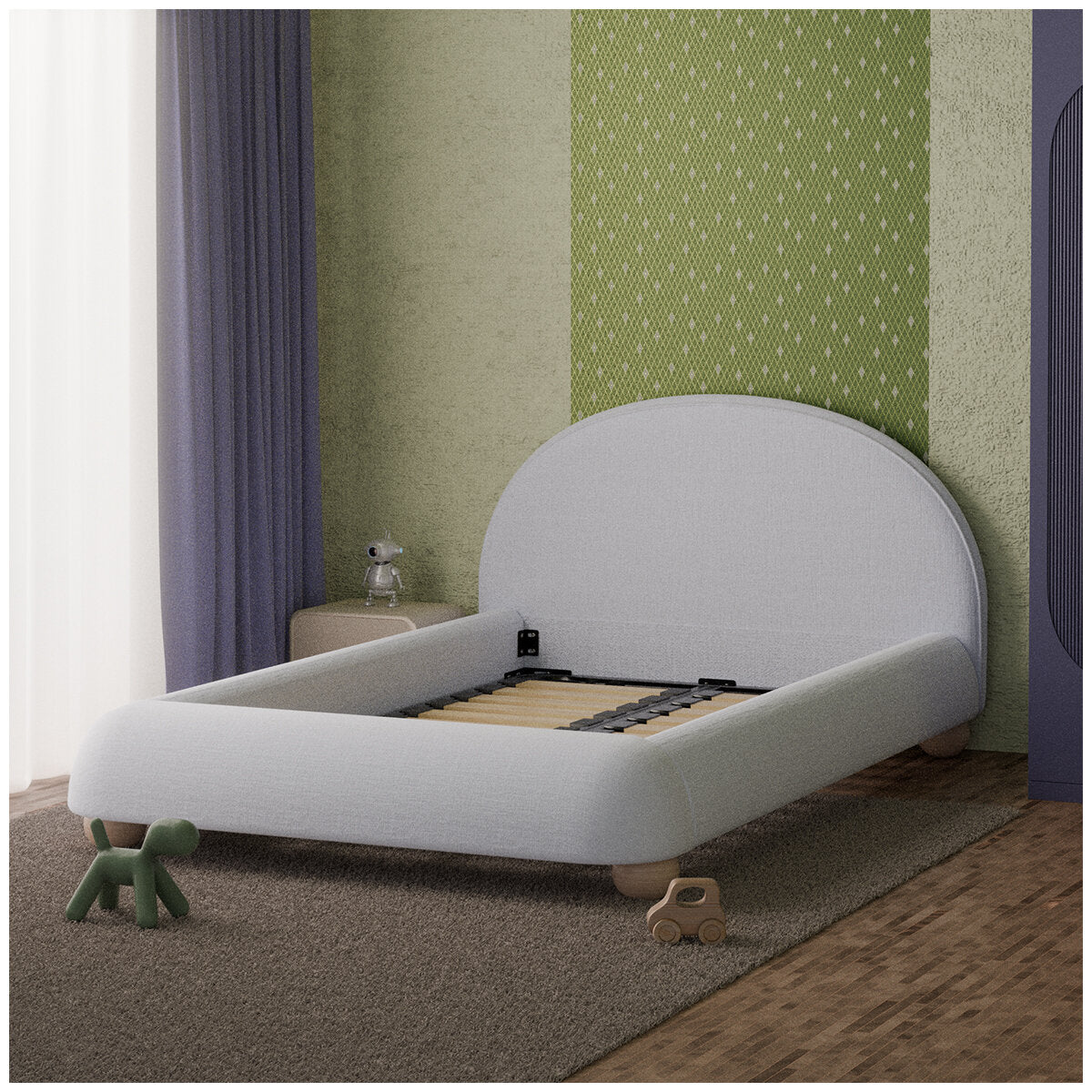 Aesthetik Kids King Single Upholstered Bed AK642524Z Grey