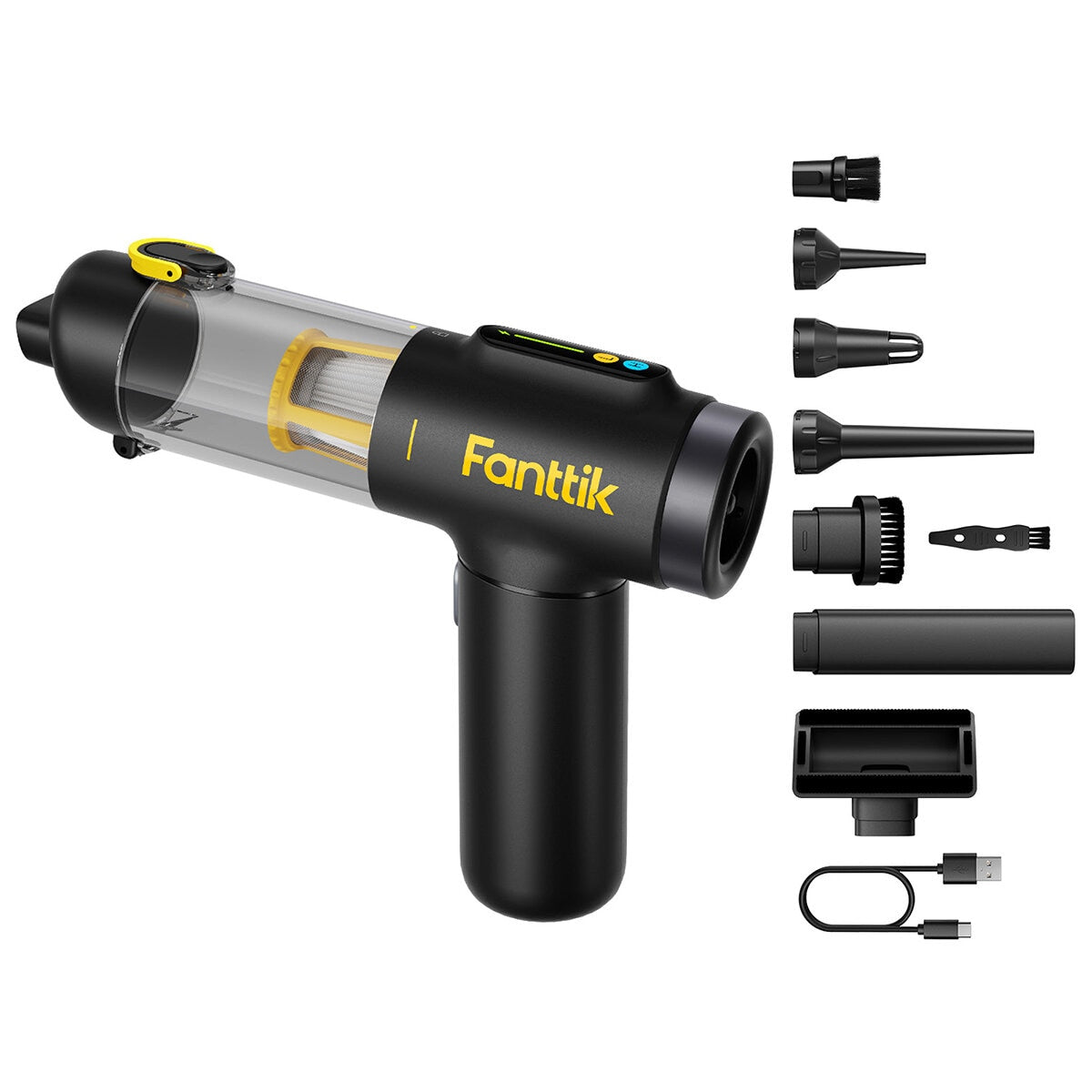 Fanttik X200 Cordless Car Vacuum 4-in-1, 16,000Pa, LED Display, Lightweight
