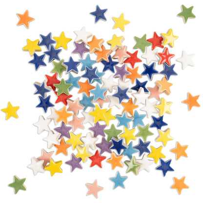 Mandala Art Starry Night Ceramic Stars Mosaic Tiles - 14mm