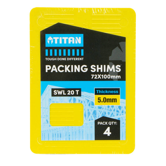 Titan Yellow Shim Packing - 5 x 72 x 100mm - 4 Piece
