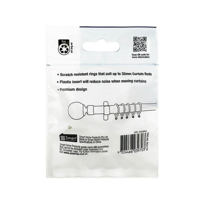 Windoware Curtain Rod Rings - 35mm - Satin - 5 Pack