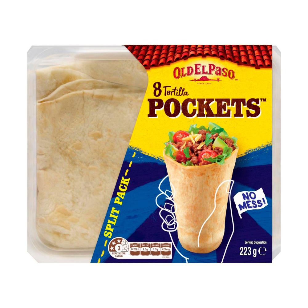 Old El Paso Tortilla Pockets 8 Pack - 223g