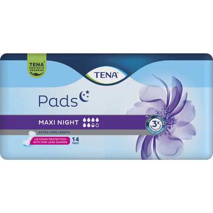 Tena Incontinence Pads Maxi Night Extra Long Length 14 Pack
