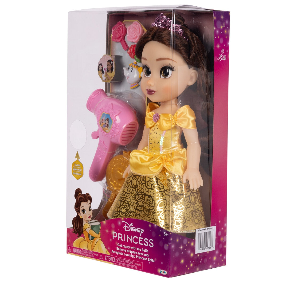 Disney Princess Doll & Hair Play Set - Belle, Ariel, Rapunzel, Elsa, Jasmine, Moana