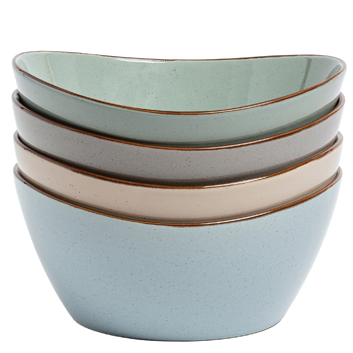 Over&back Serving Bowls 4 Piece Set Stackable Stoneware 1378mL