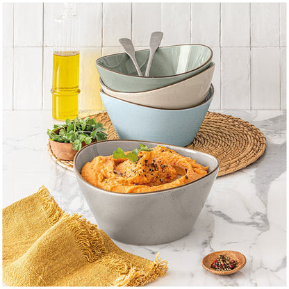 Over&back Serving Bowls 4 Piece Set Stackable Stoneware 1378mL