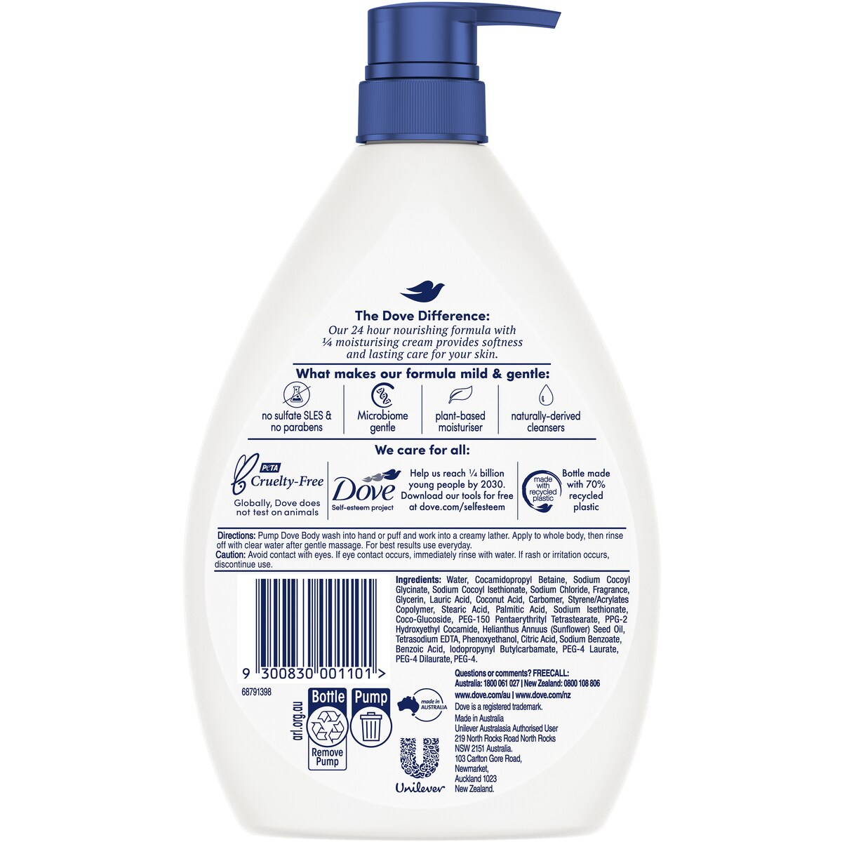 Dove Body Wash Triple Moisturising 1 L