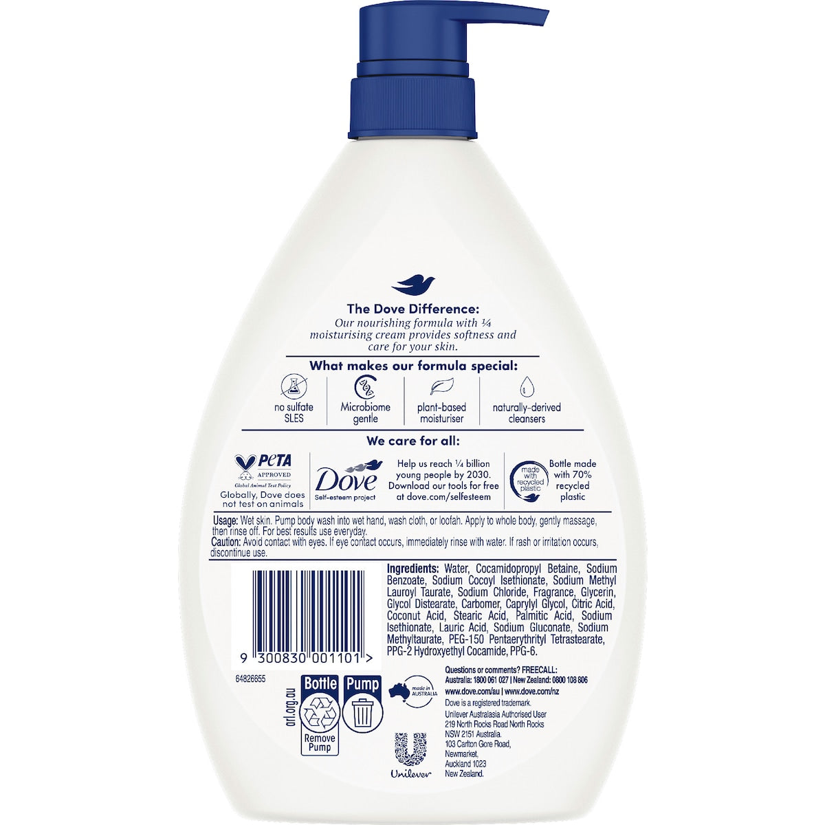 Dove Body Wash Triple Hydrate 1l