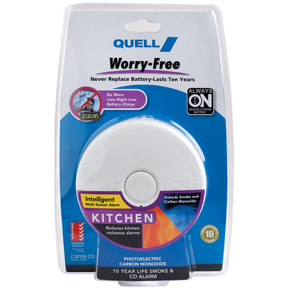 Quell Worry Free Photoelectric Carbon Monoxide Alarm - 10 Year