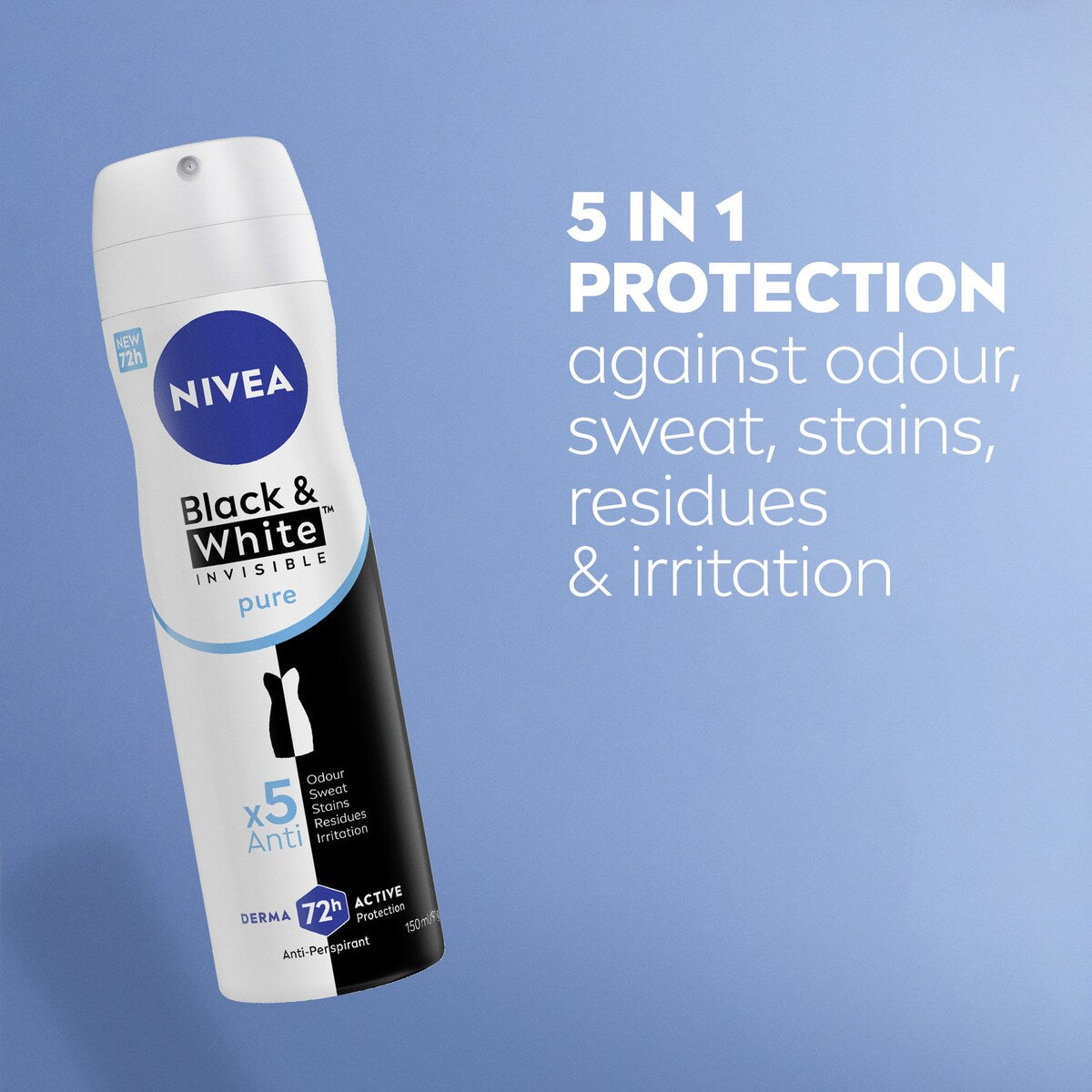 Nivea Black&white Invisible Aerosol Antiperspirant Deodorant 150ml