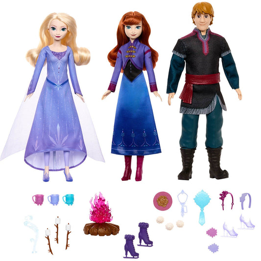 Disney Frozen & Moana 2 Fashion Doll Accessories Set 3 Dolls JGD74